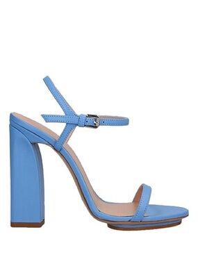 Delpozo Light Blue Leather Block Heel Sandals EU 40 (Fit like US 8)